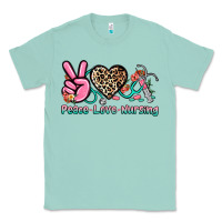 Seafoam peace love nursing Classic Tee - NancyCooperArtShop