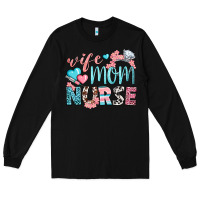 Black Wife Mom Nurse Long Sleeve Tee - BundleAndBundleShop