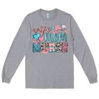 Heather Grey Wife Mom Nurse Long Sleeve Tee - BundleAndBundleShop