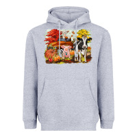 Heather Grey fall farm animals Heavyweight Hoodie - CowGirlArtShop
