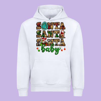Santa Santa Santa Baby Urban Hoodie Designed By Fadigitalartstudio