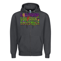 Smoke Louisiana Mardi Gras Zipper Hoodie - NancyCooperArtShop