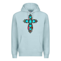 Blue Mist gemstone cross Premium Hoodie - JahusDesignShop
