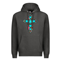 Charcoal Heather gemstone cross Premium Hoodie - JahusDesignShop