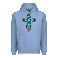 Colony Blue gemstone cross Premium Hoodie - JahusDesignShop