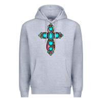 Heather Grey gemstone cross Premium Hoodie - JahusDesignShop