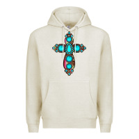 Oatmeal Heather gemstone cross Premium Hoodie - JahusDesignShop