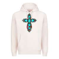 Pale Pink gemstone cross Premium Hoodie - JahusDesignShop