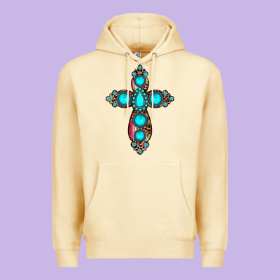 Gemstone Cross Premium Hoodie Designed By Jahusdesignshop