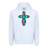 White gemstone cross Premium Hoodie - JahusDesignShop