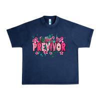 Navy I am a previvor Urban Heavy Tee - NancyCooperArtShop