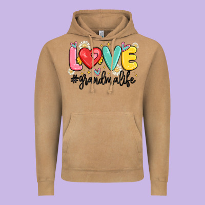 Love Grandma Life Vintage Hoodie Designed By Maliassmallbusiness