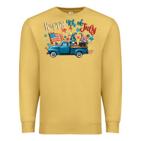 Antique Gold happy 4th of july gnome truck Premium Sweatshirt - CowGirlArtShop