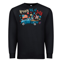 Black happy 4th of july gnome truck Premium Sweatshirt - CowGirlArtShop