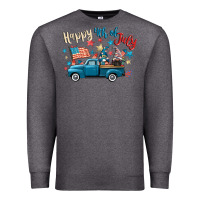 Charcoal Heather happy 4th of july gnome truck Premium Sweatshirt - CowGirlArtShop