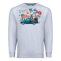 Heather Grey happy 4th of july gnome truck Premium Sweatshirt - CowGirlArtShop