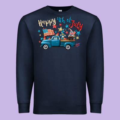 Happy 4th Of July Gnome Truck Premium Sweatshirt Designed By Cowgirlartshop