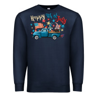 Navy happy 4th of july gnome truck Premium Sweatshirt - CowGirlArtShop