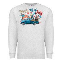 Oatmeal Heather happy 4th of july gnome truck Premium Sweatshirt - CowGirlArtShop