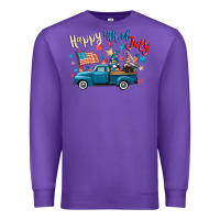 Purple happy 4th of july gnome truck Premium Sweatshirt - CowGirlArtShop