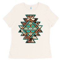 Bone cowhide leopard gemstone aztec Ladies Tee - JahusDesignShop