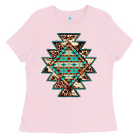 Bubblegum Pink cowhide leopard gemstone aztec Ladies Tee - JahusDesignShop
