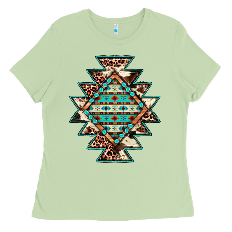 Cowhide Leopard Gemstone Aztec Ladies Tee by JahusDesignShop | Teevron