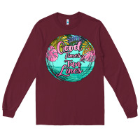 Burgundy good times and tan lines Long Sleeve Tee - JahusDesignShop