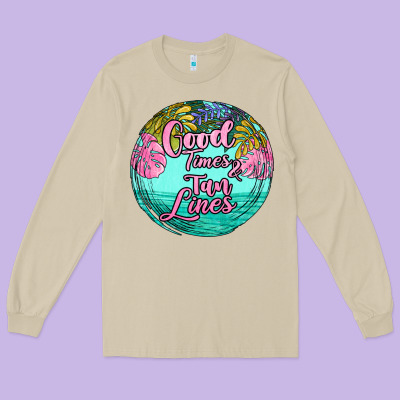 Good Times And Tan Lines Long Sleeve Tee Designed By Jahusdesignshop