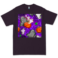 Plum tombstone and ghosts seamless paternal Premium Tee - BundleAndBundleShop