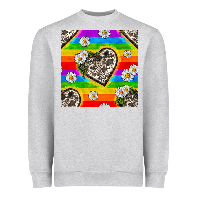 Pride Lgbtq+ Cowhide Hearts And Daisy Patterns Heavyweight Sweatshirt by BundleAndBundleShop | Teevron