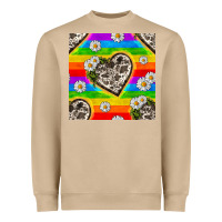 Mushroom Pride LGBTQ+ Cowhide Hearts And Daisy Patterns Heavyweight Sweatshirt - BundleAndBundleShop