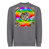 Storm Pride LGBTQ+ Cowhide Hearts And Daisy Patterns Heavyweight Sweatshirt - BundleAndBundleShop