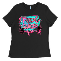 Black fuck cancer Ladies Tee - AdoDesignShop