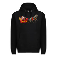 Black santa riding his sleigh with gifts Premium Hoodie - CowGirlArtShop