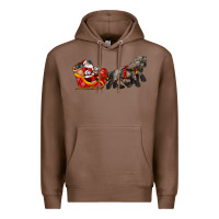 Chestnut santa riding his sleigh with gifts Premium Hoodie - CowGirlArtShop