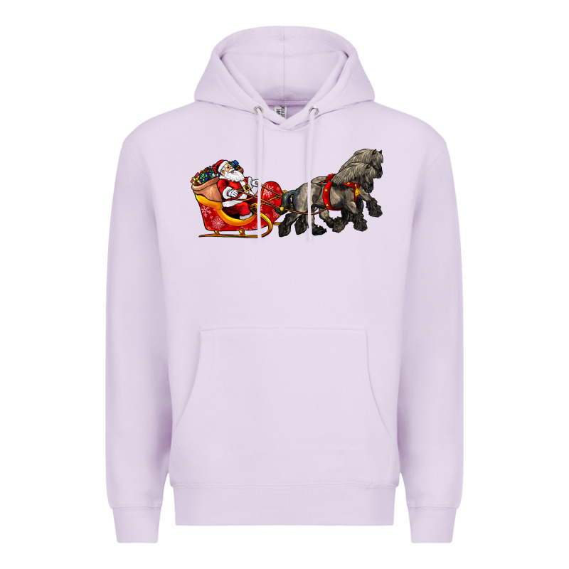 Santa Riding His Sleigh With Gifts Premium Hoodie by CowGirlArtShop | Teevron