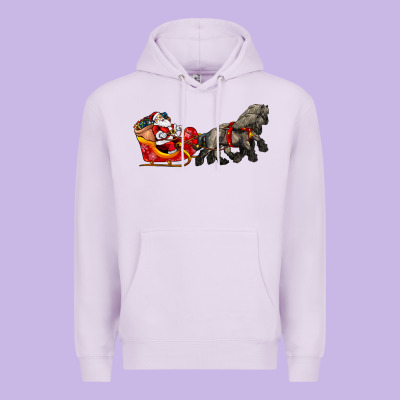 Santa Riding His Sleigh With Gifts Premium Hoodie Designed By Cowgirlartshop