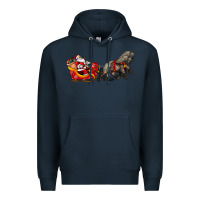Navy santa riding his sleigh with gifts Premium Hoodie - CowGirlArtShop