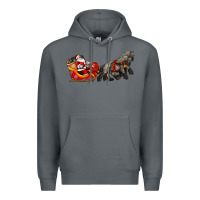 Rock santa riding his sleigh with gifts Premium Hoodie - CowGirlArtShop