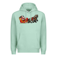 Seafoam santa riding his sleigh with gifts Premium Hoodie - CowGirlArtShop