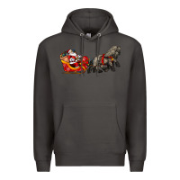 Smoke santa riding his sleigh with gifts Premium Hoodie - CowGirlArtShop