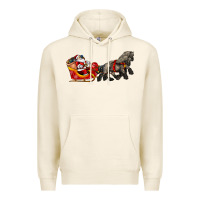 Tofu santa riding his sleigh with gifts Premium Hoodie - CowGirlArtShop