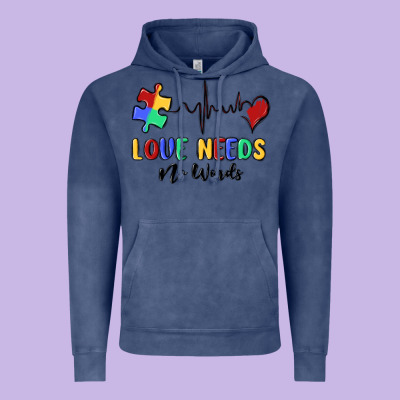 Love Needs No Words Vintage Hoodie Designed By Maliassmallbusiness