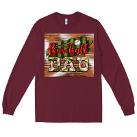 Burgundy Baseball Dad Tumbler Long Sleeve Tee - BundleAndBundleShop