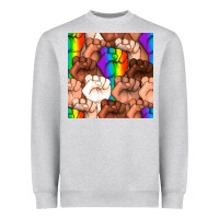 Heather Grey Pride lgbtq fists seamless pattern Heavyweight Sweatshirt - BundleAndBundleShop
