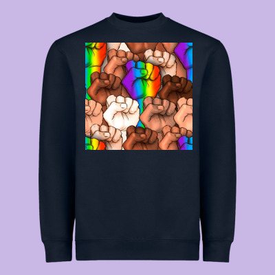 Pride Lgbtq Fists Seamless Pattern Heavyweight Sweatshirt Designed By Bundleandbundleshop