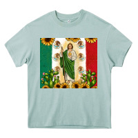 Arona San Judas with Mexican Flag Heavy Core Tee - JahusDesignShop