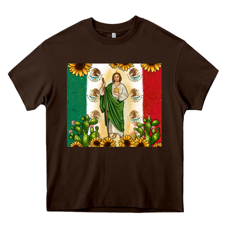 San Judas With Mexican Flag Heavy Core Tee by JahusDesignShop | Teevron