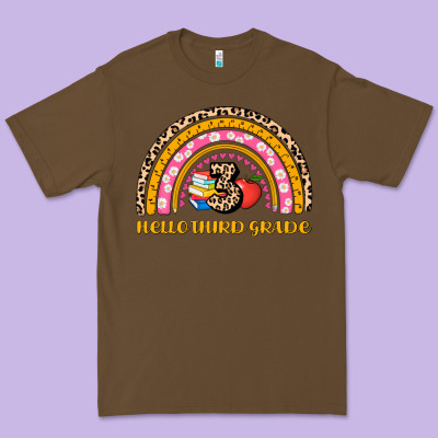 Back To School Rainbow Hello Third Grade Premium Tee Designed By Adodesignshop